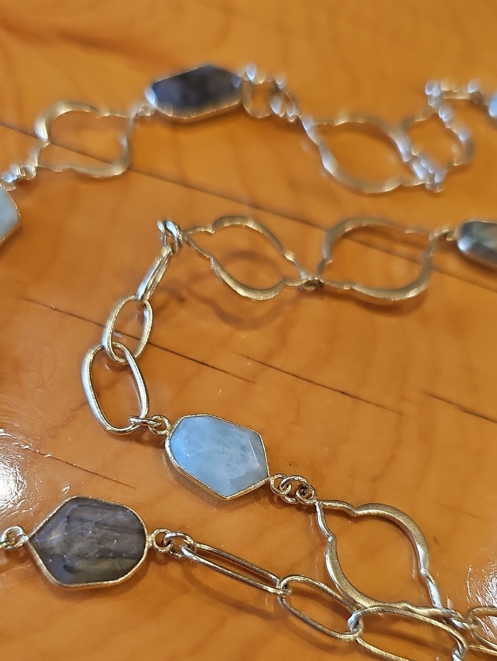 Stella & Dot Link Necklace with Amazonite Stones
